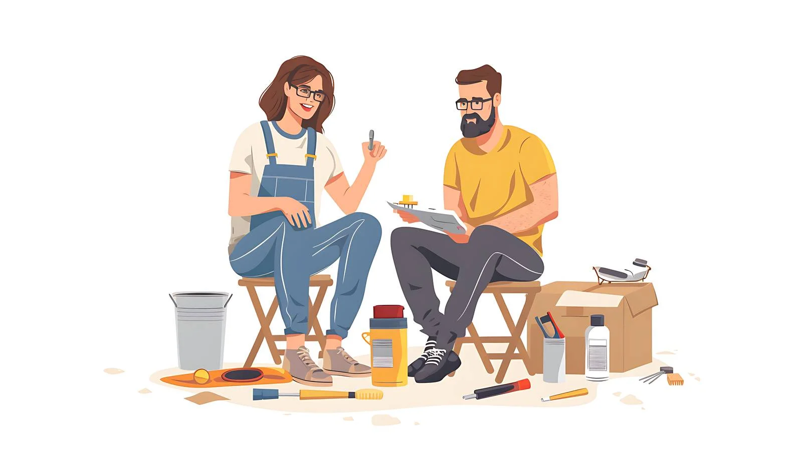 Couple Renovating New House: Planning Together — free download from Dotvec