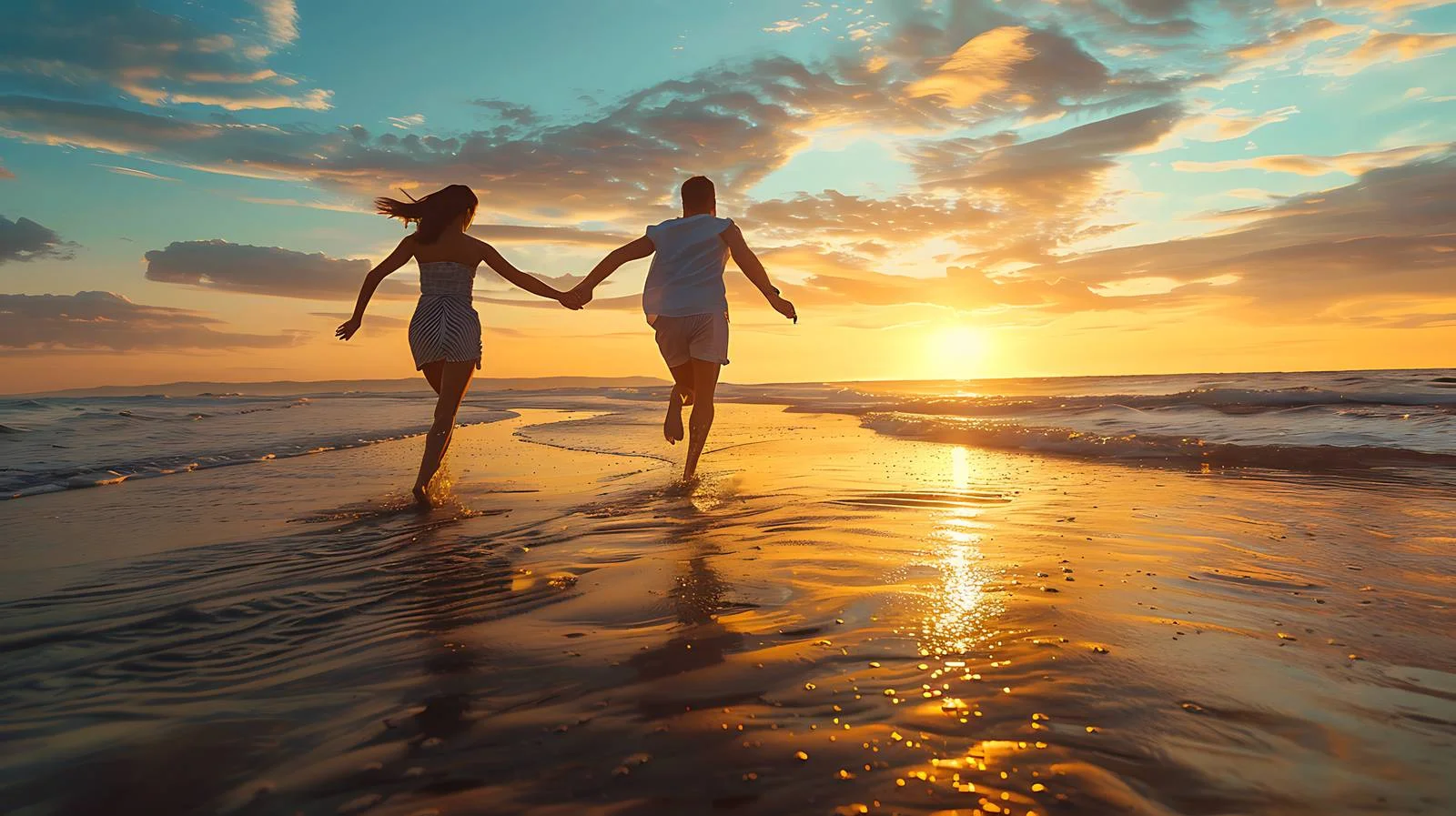 Romantic Beach Run and Holding Hands — free download from Dotvec