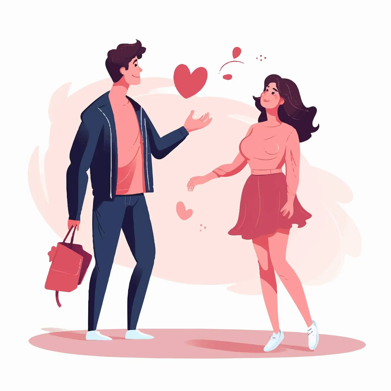 Couple Saying Goodbye Vector Illustration – free farewell image from Dotvec