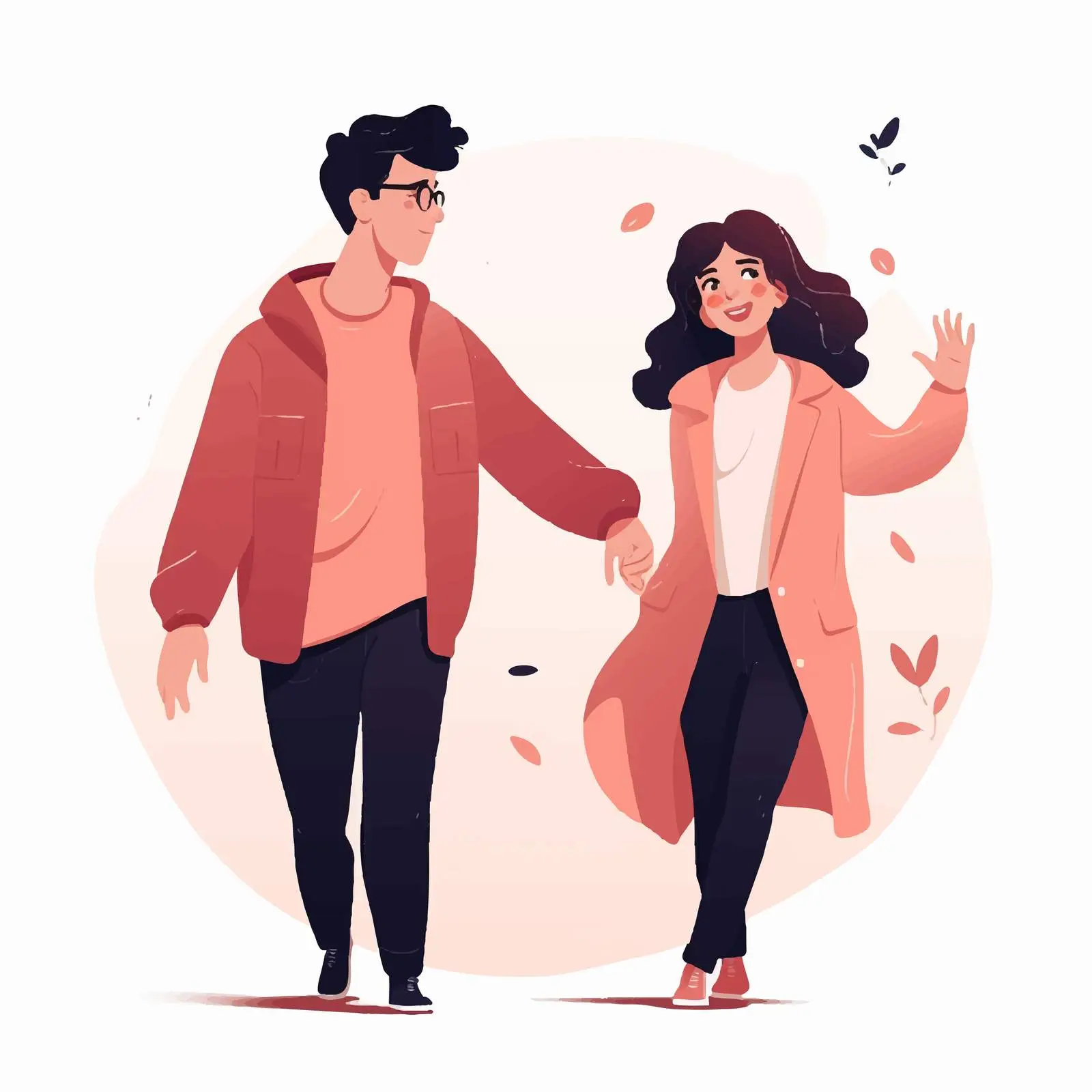 Couple Saying Goodbye Flat Vector Illustration — free download from Dotvec