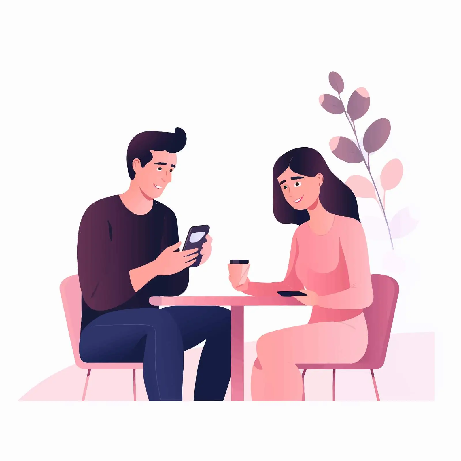 Couple Conversing at Table — free download from Dotvec