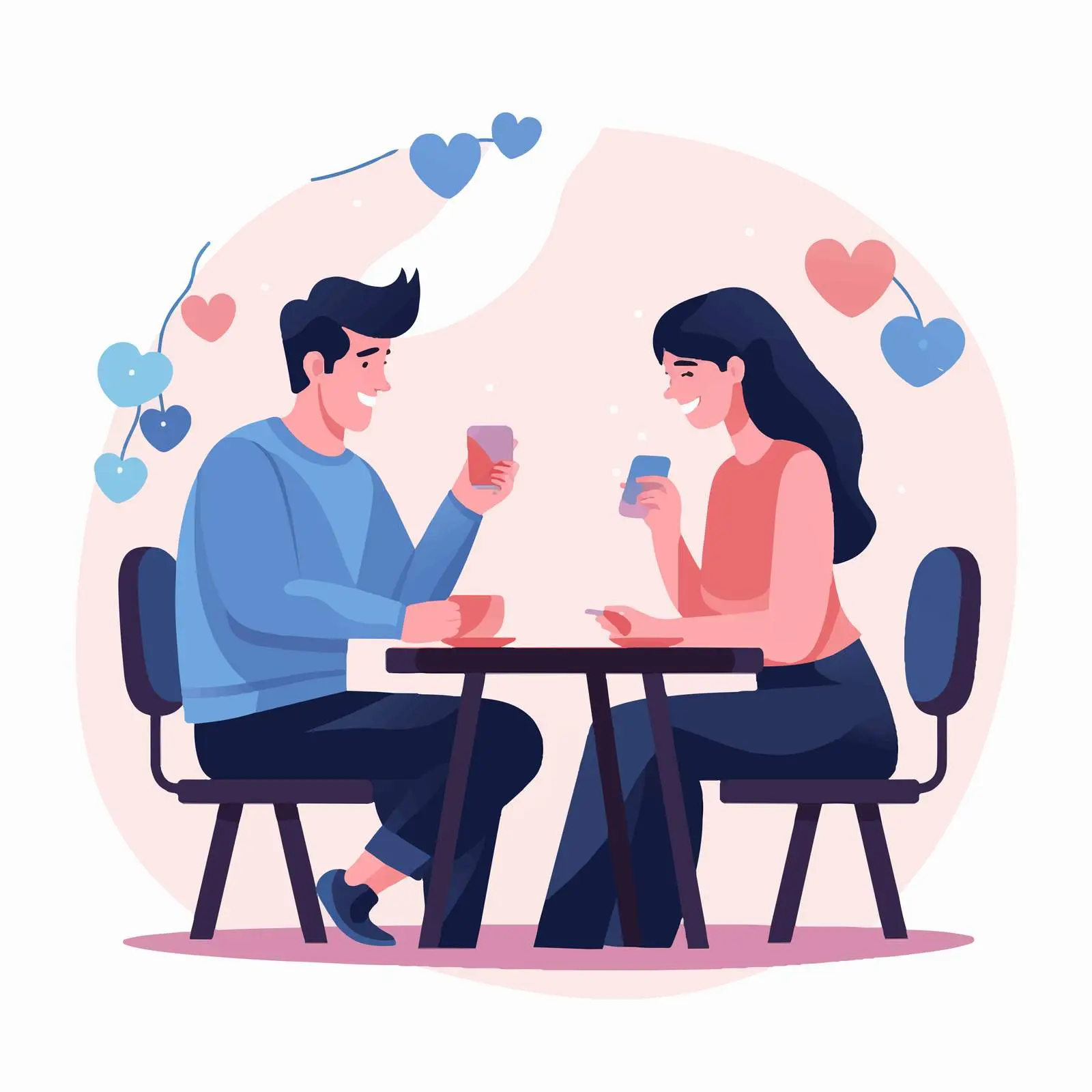 Couple at Table Engaging in Conversation — free download from Dotvec