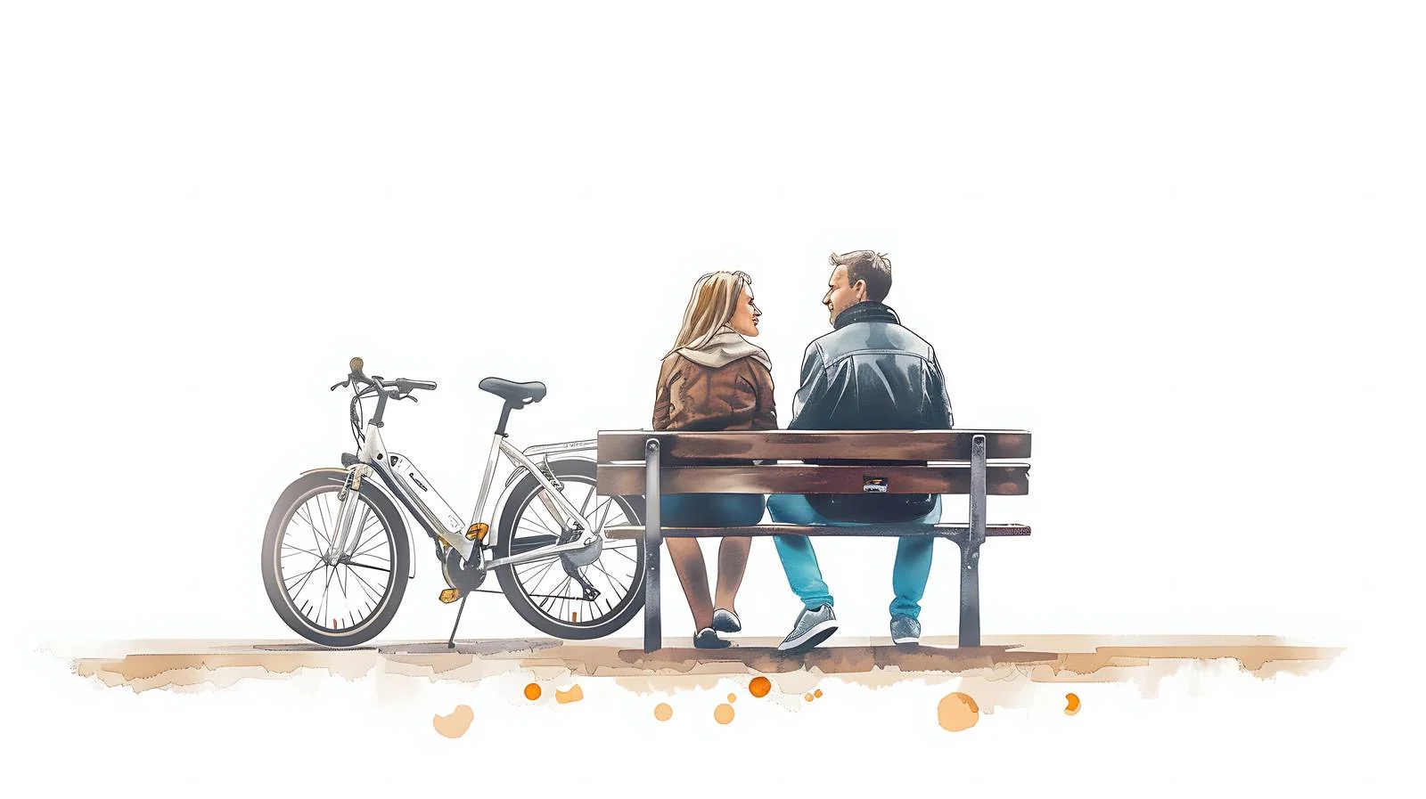 Serene Beach Promenade Couple Relaxing Scene — free download from Dotvec