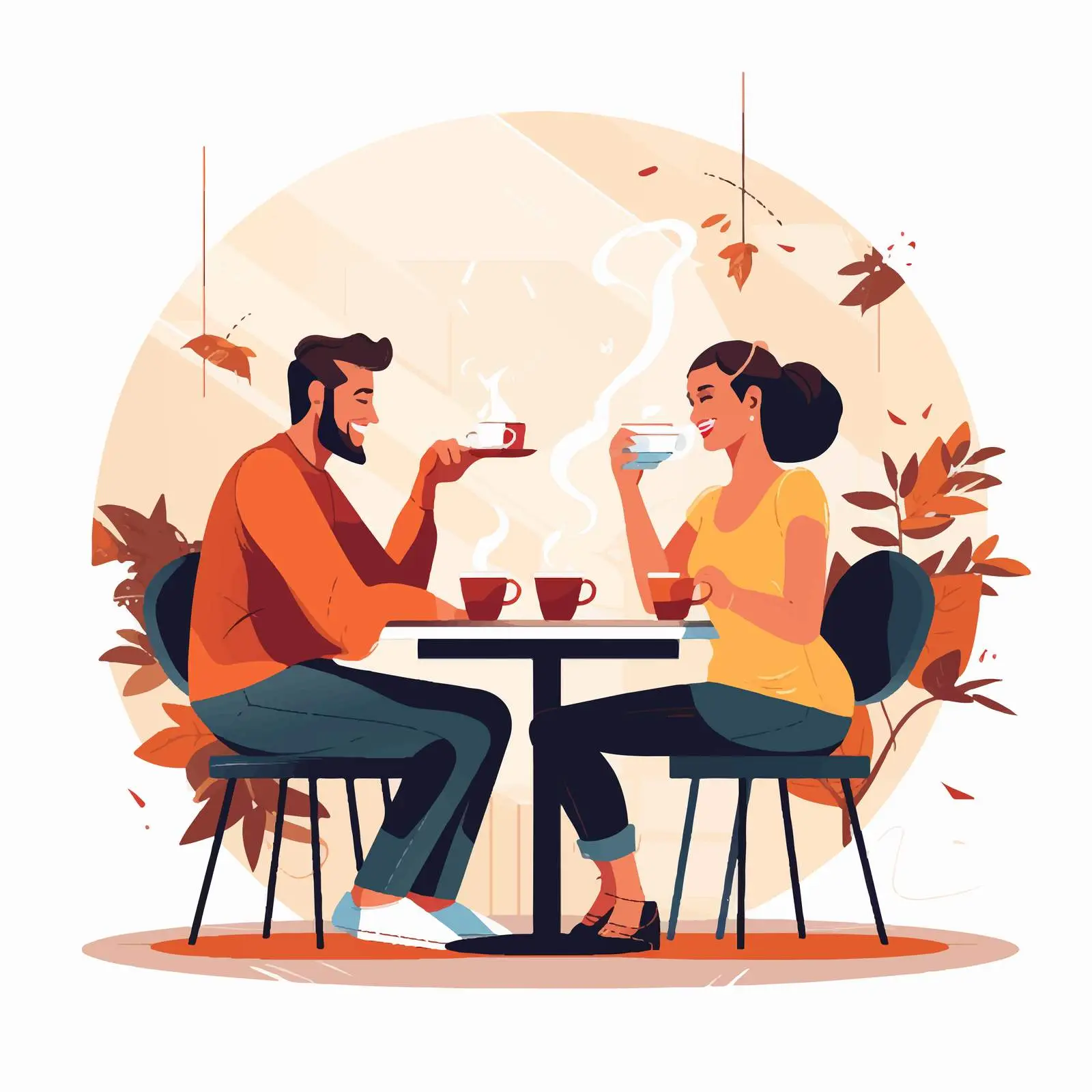 Young Couple Smoking at Bar Table — free download from Dotvec