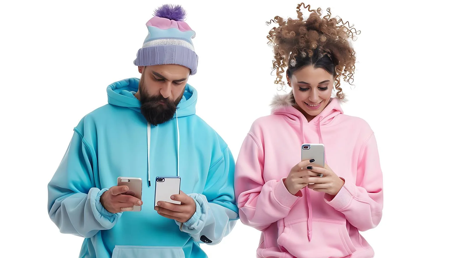 Fitness Couple Using Smartphones Together — free download from Dotvec