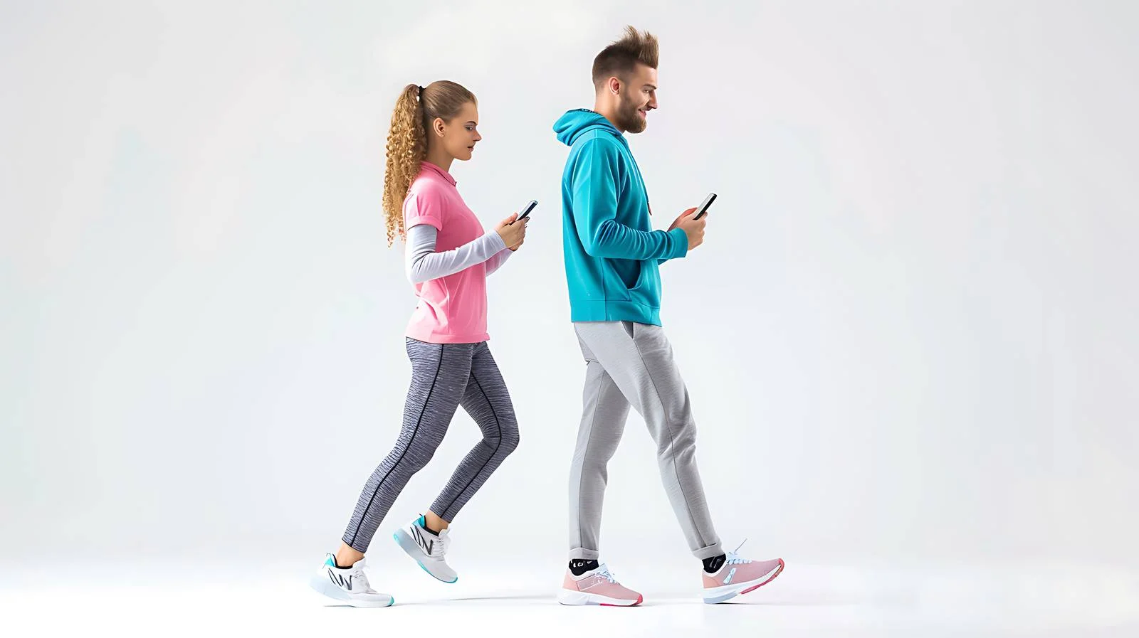 Fitness Couple Smartphone Workout — free download from Dotvec