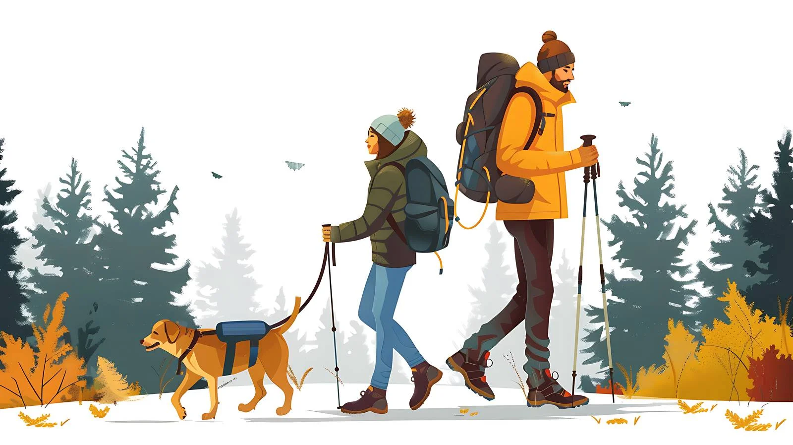 Adventure Trio in Forest Hiking Scene — free download from Dotvec