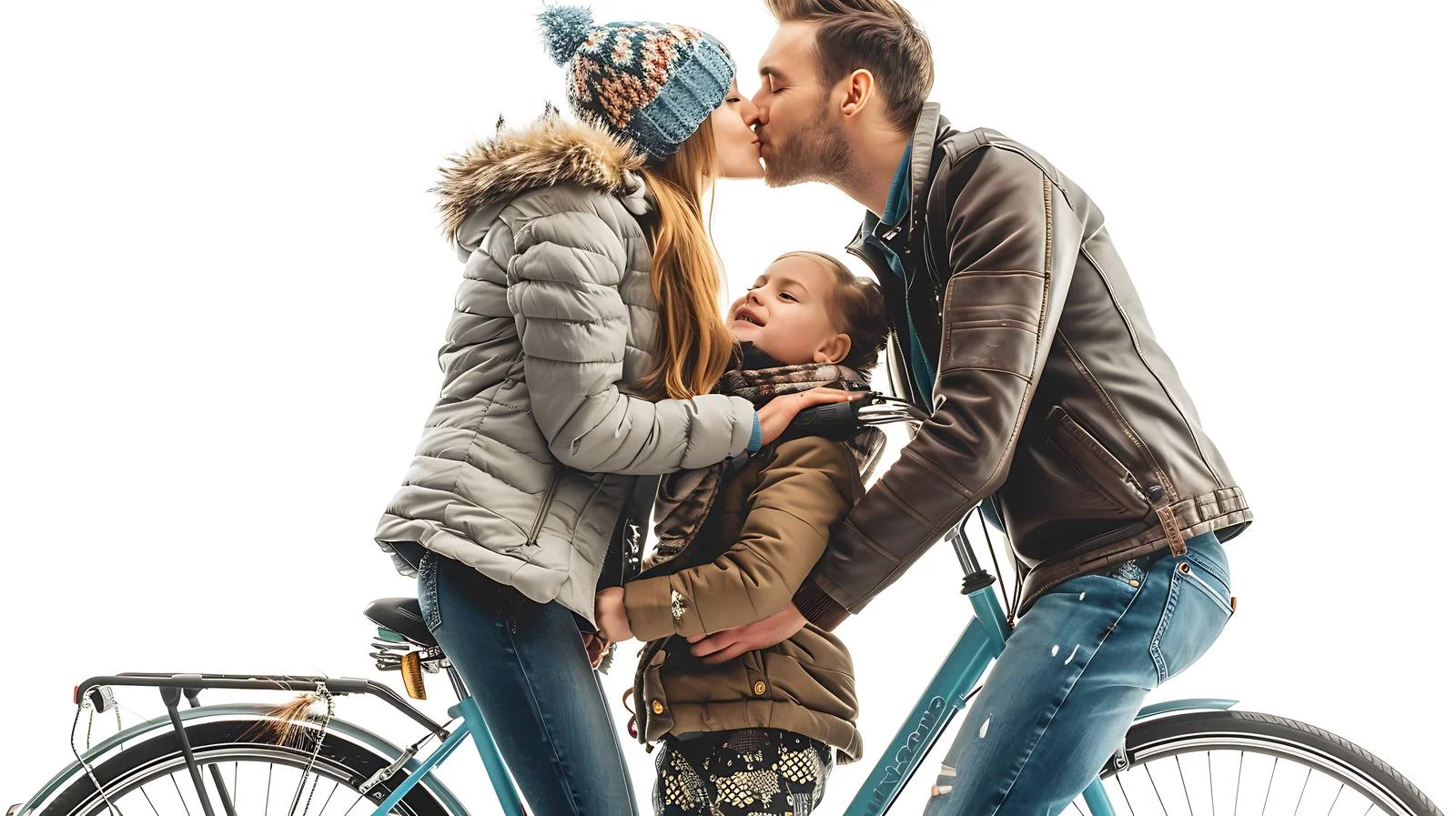 Family Cycling Love Moment — free download from Dotvec