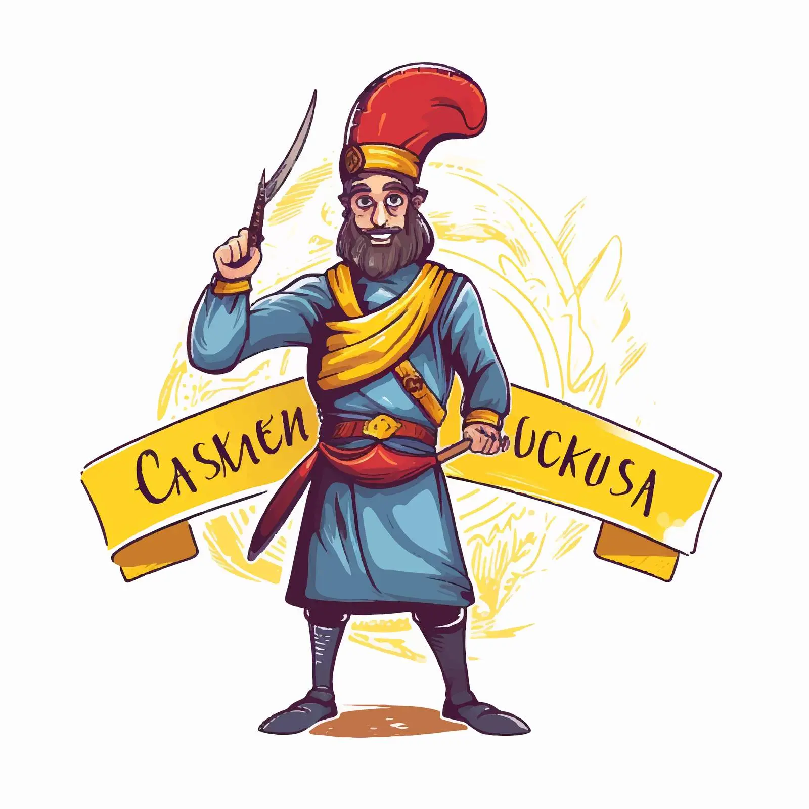 Courageous Ukrainian Cossack Welcome Vector Art — free download from Dotvec