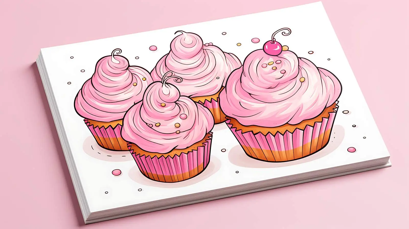 Pink Muffins Cover Design for Print — free download from Dotvec
