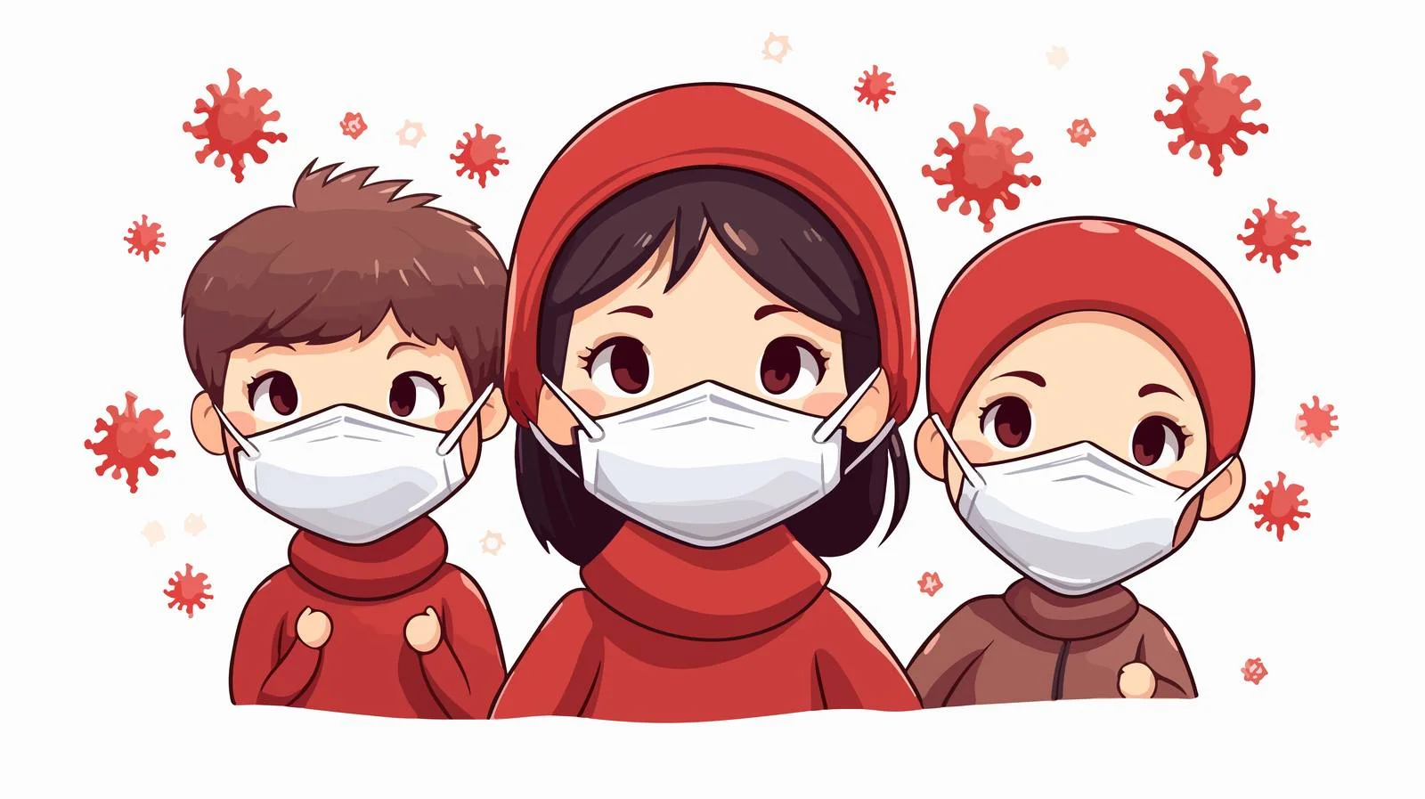 Chinese Children with Covid-19 Awareness Poster — free download from Dotvec