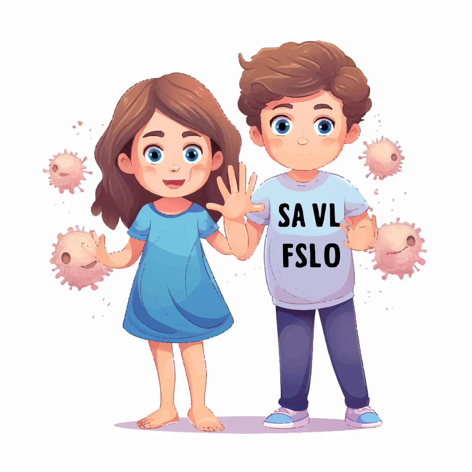 Covid Safe Font Design with Kids' Dirty Hands — free download from Dotvec