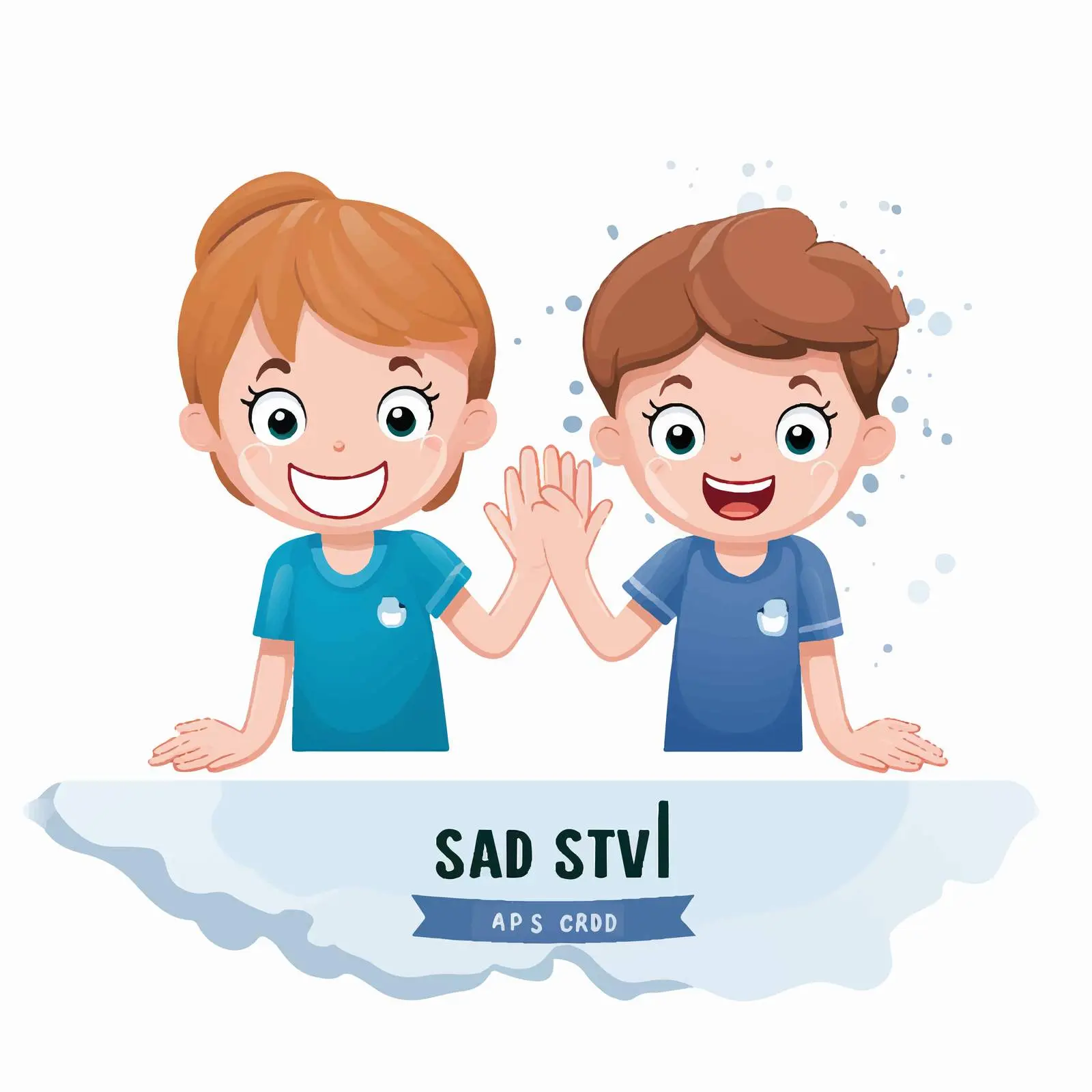 Kids Promoting Covid Safety with Dirty Hands — free download from Dotvec