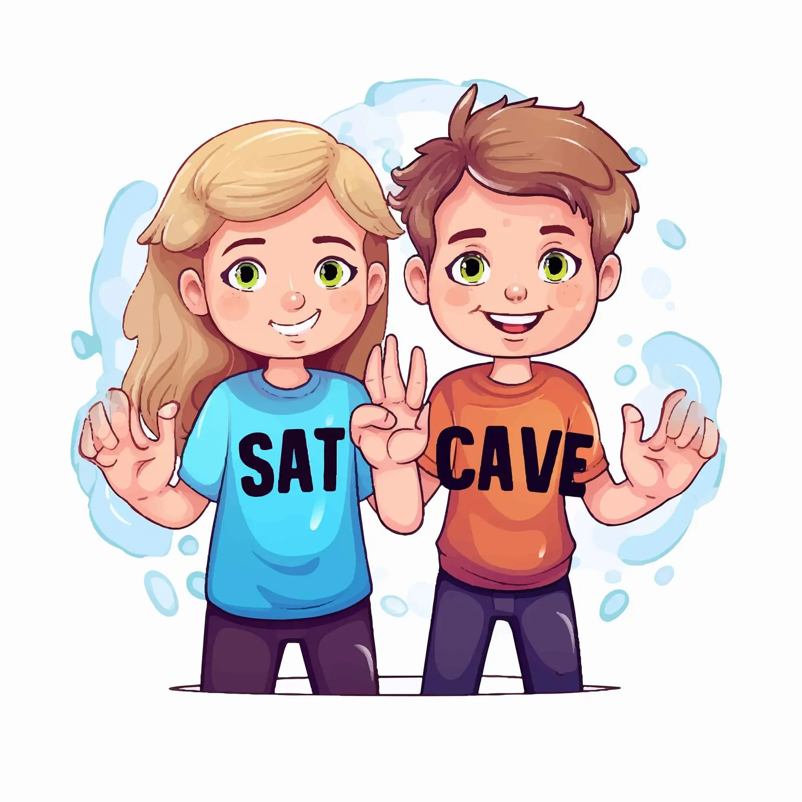 Children with Dirty Hands Promote Covid Safety — free download from Dotvec