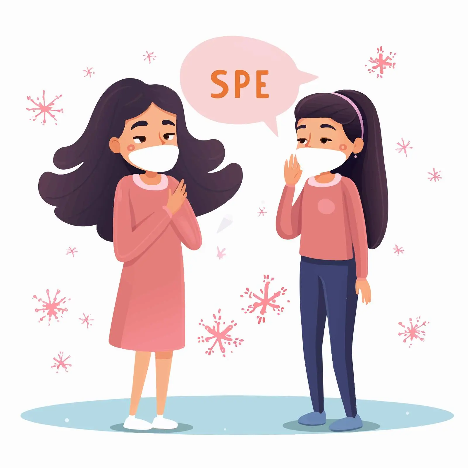 Cartoon Girl with Covid Safe Theme – free fun visuals image from Dotvec