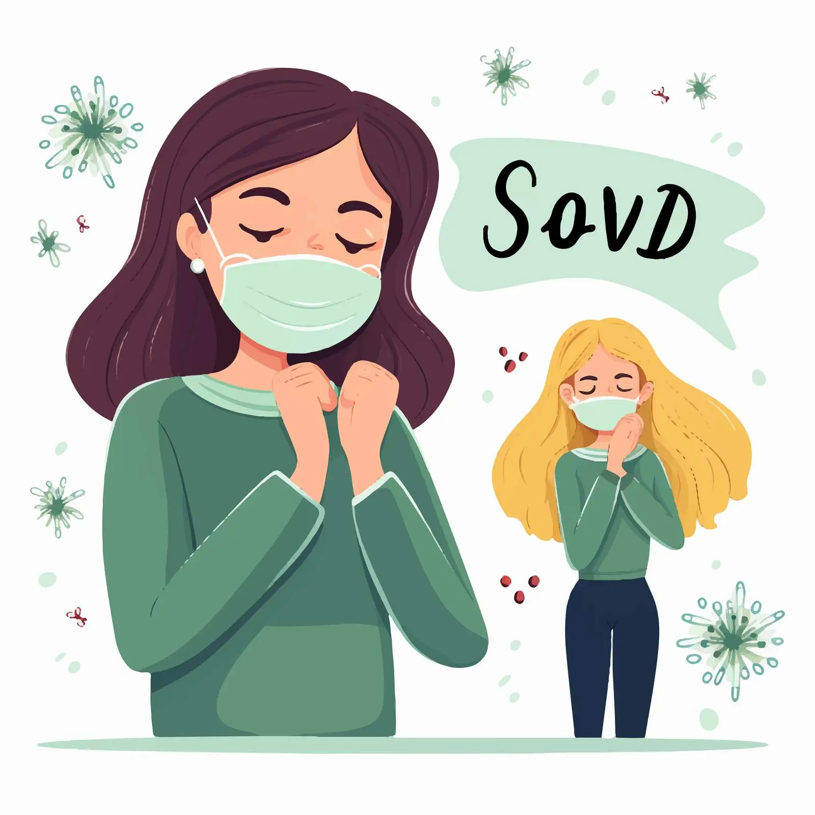 Cartoon Girl Promoting Covid Safety Measures — free download from Dotvec