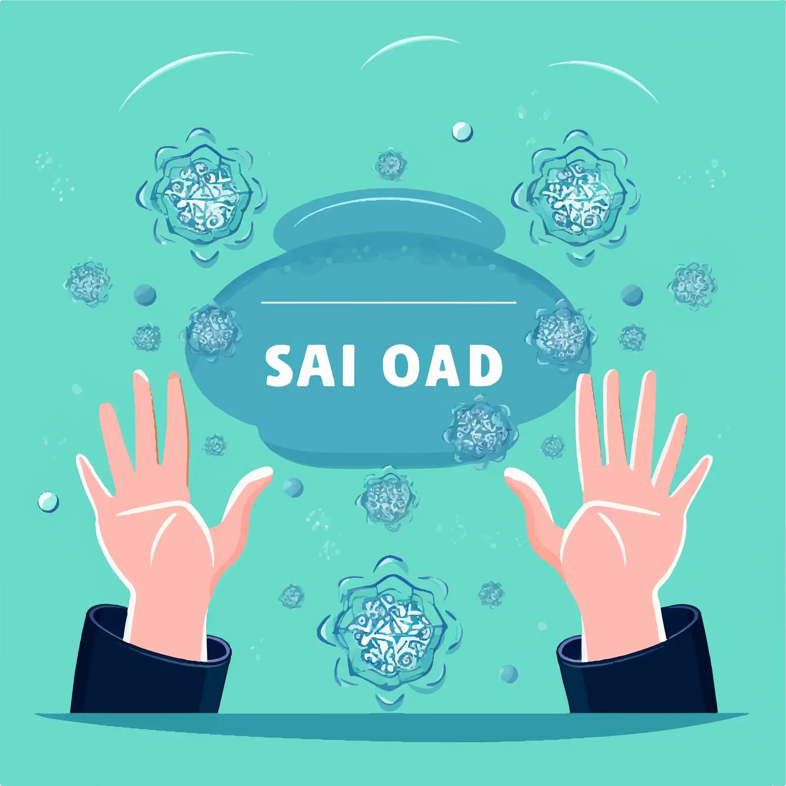 Cartoon Style COVID Safety Washing Hands Graphic — free download from Dotvec