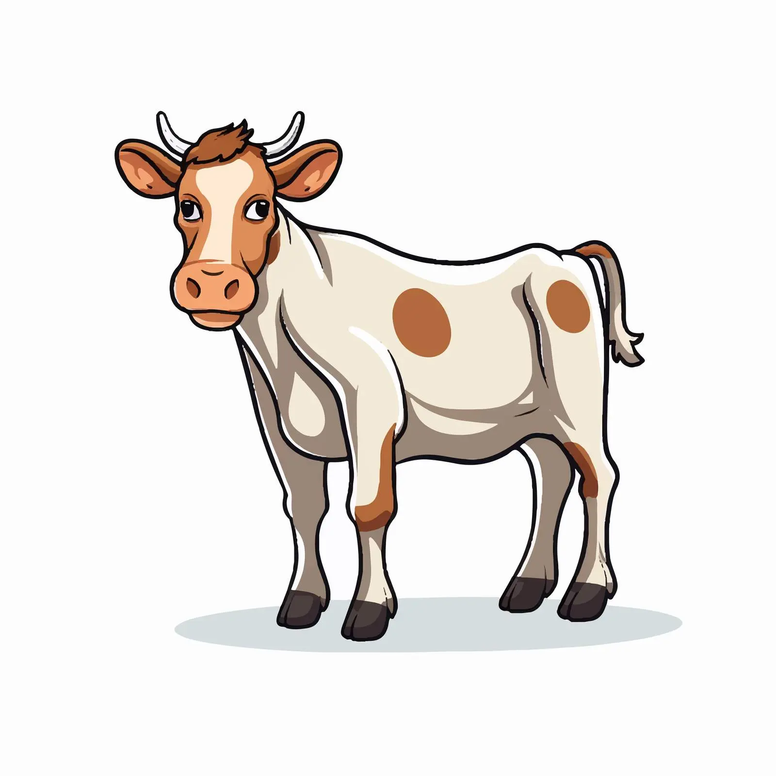 Cartoon Cow Line Vector Illustration — free download from Dotvec