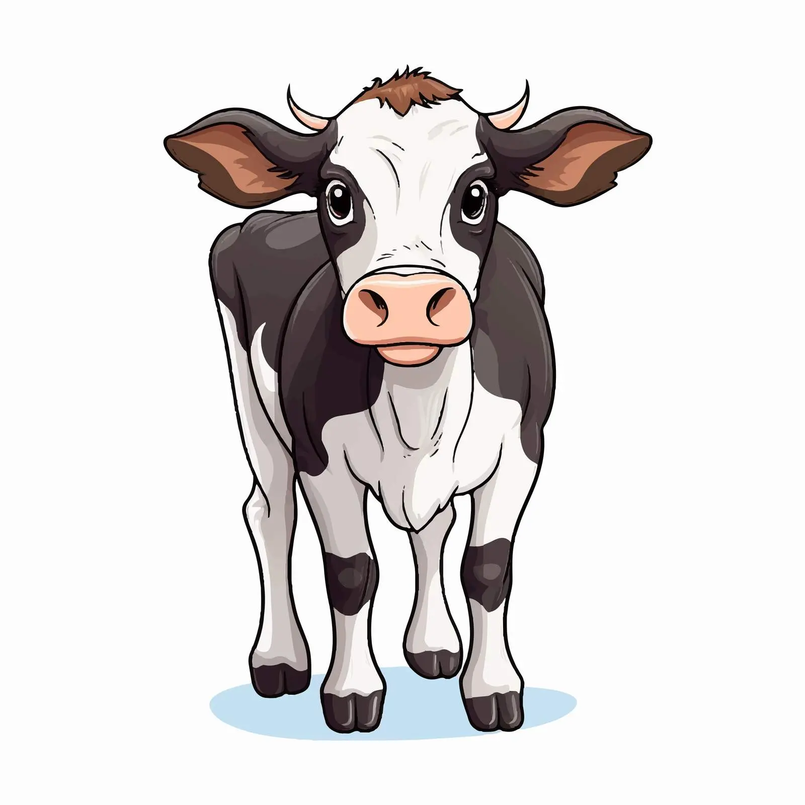 Cartoon Cow Line Vector Illustration — free download from Dotvec