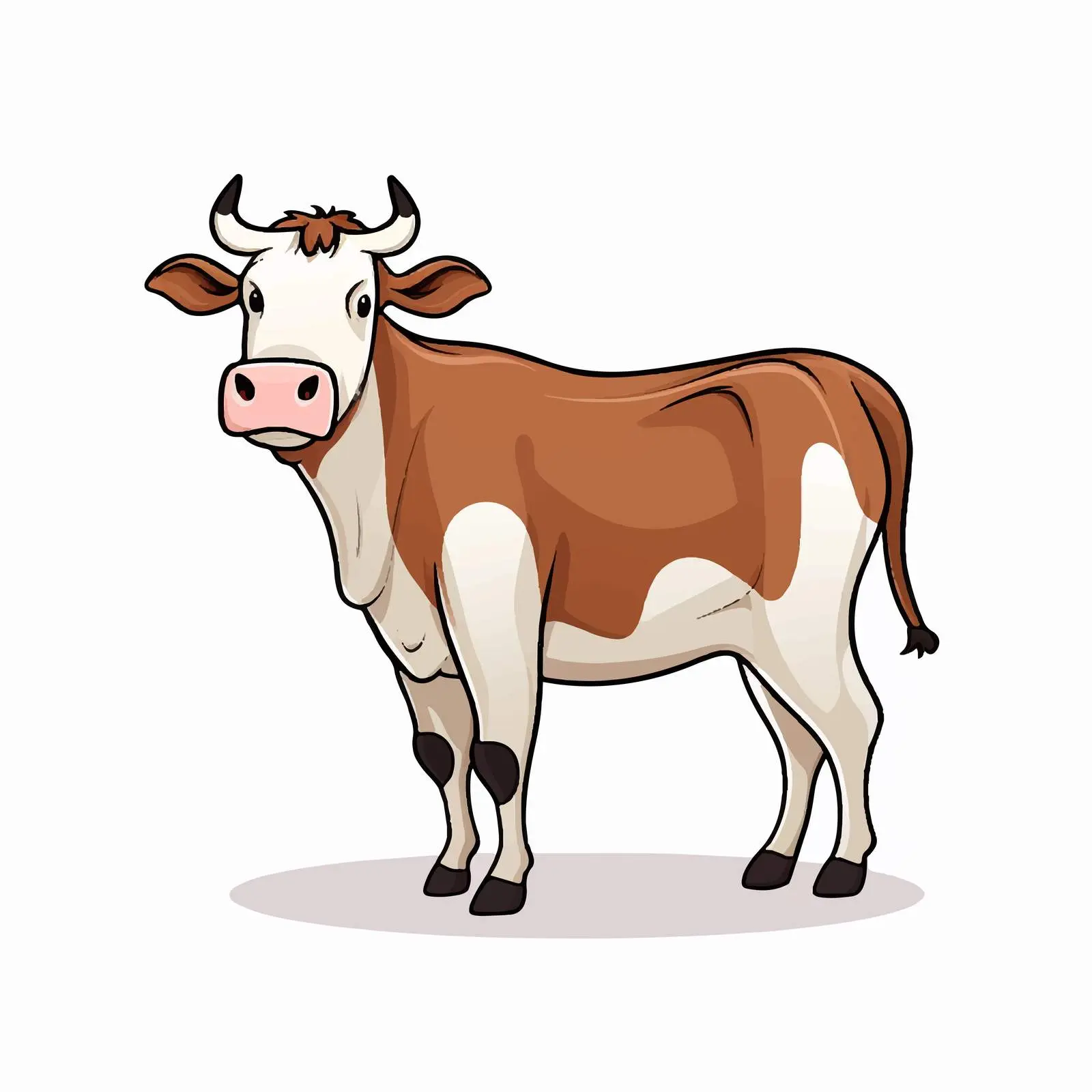 Cartoon Cow Line Vector Illustration — free download from Dotvec