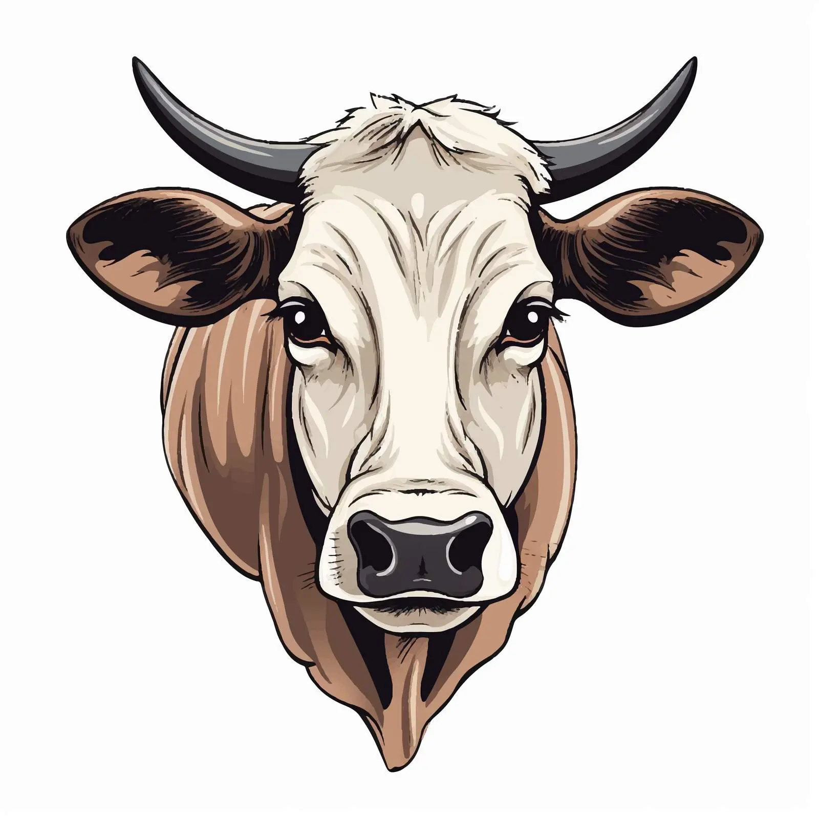 Cow Line Art Vector Illustration on White Background — free download from Dotvec