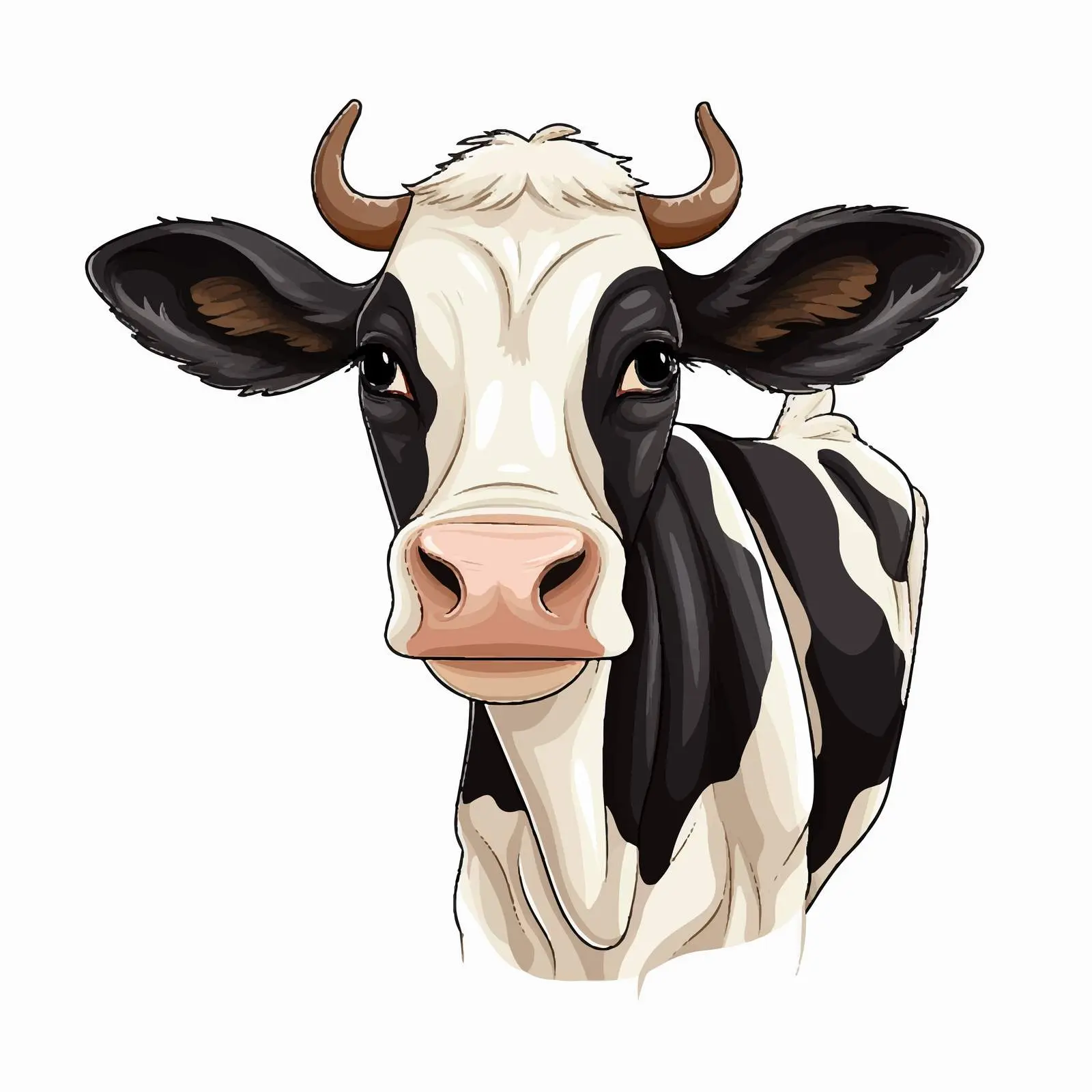 Cow Outline Vector Illustration on White Background — free download from Dotvec