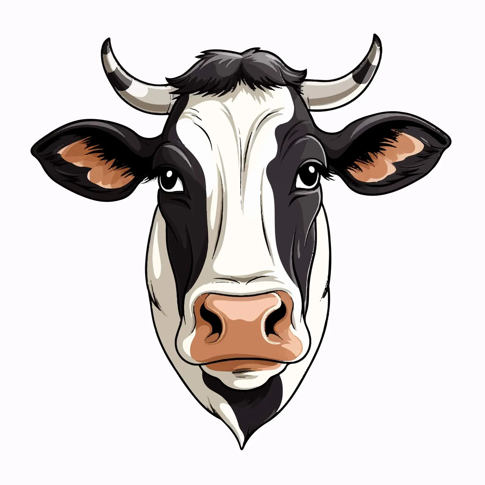Cow Outline Vector Illustration on White Background — free download from Dotvec