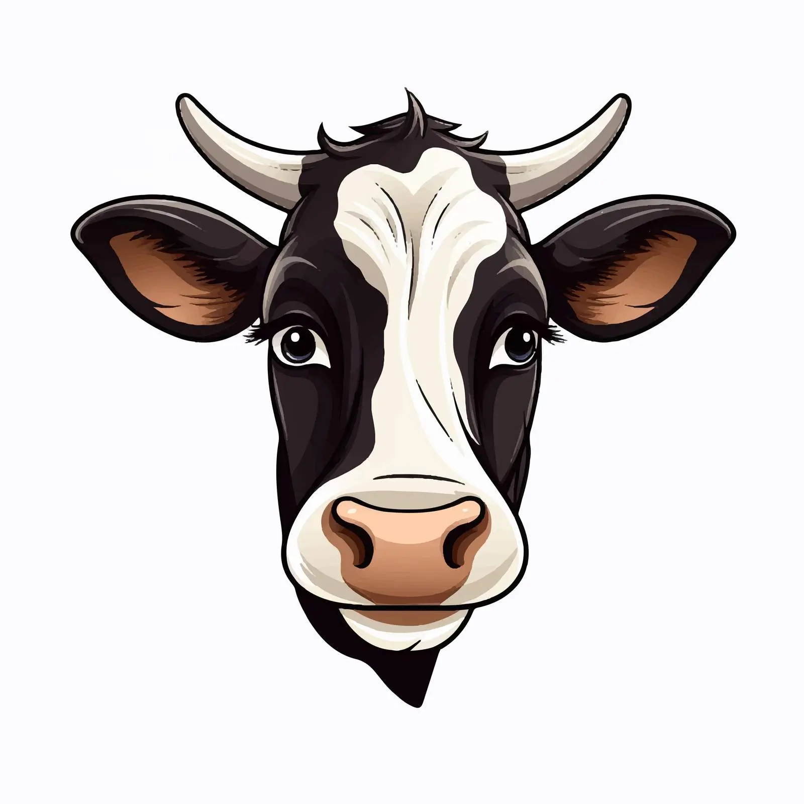 Outline Cow Vector Illustration on White Background — free download from Dotvec