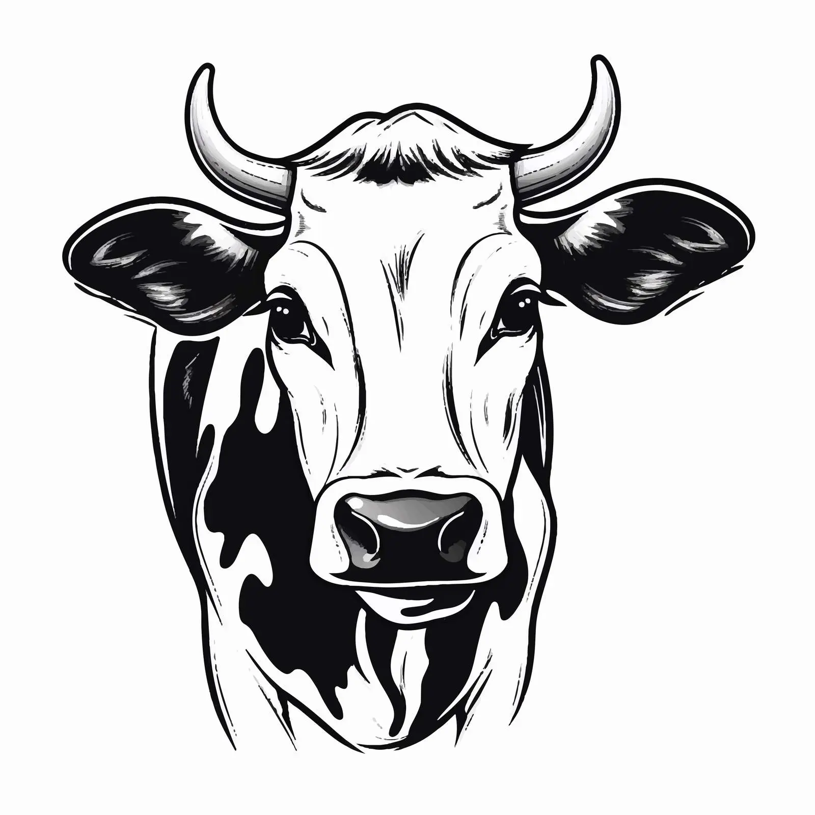Outline Cow Vector Illustration on White Background — free download from Dotvec