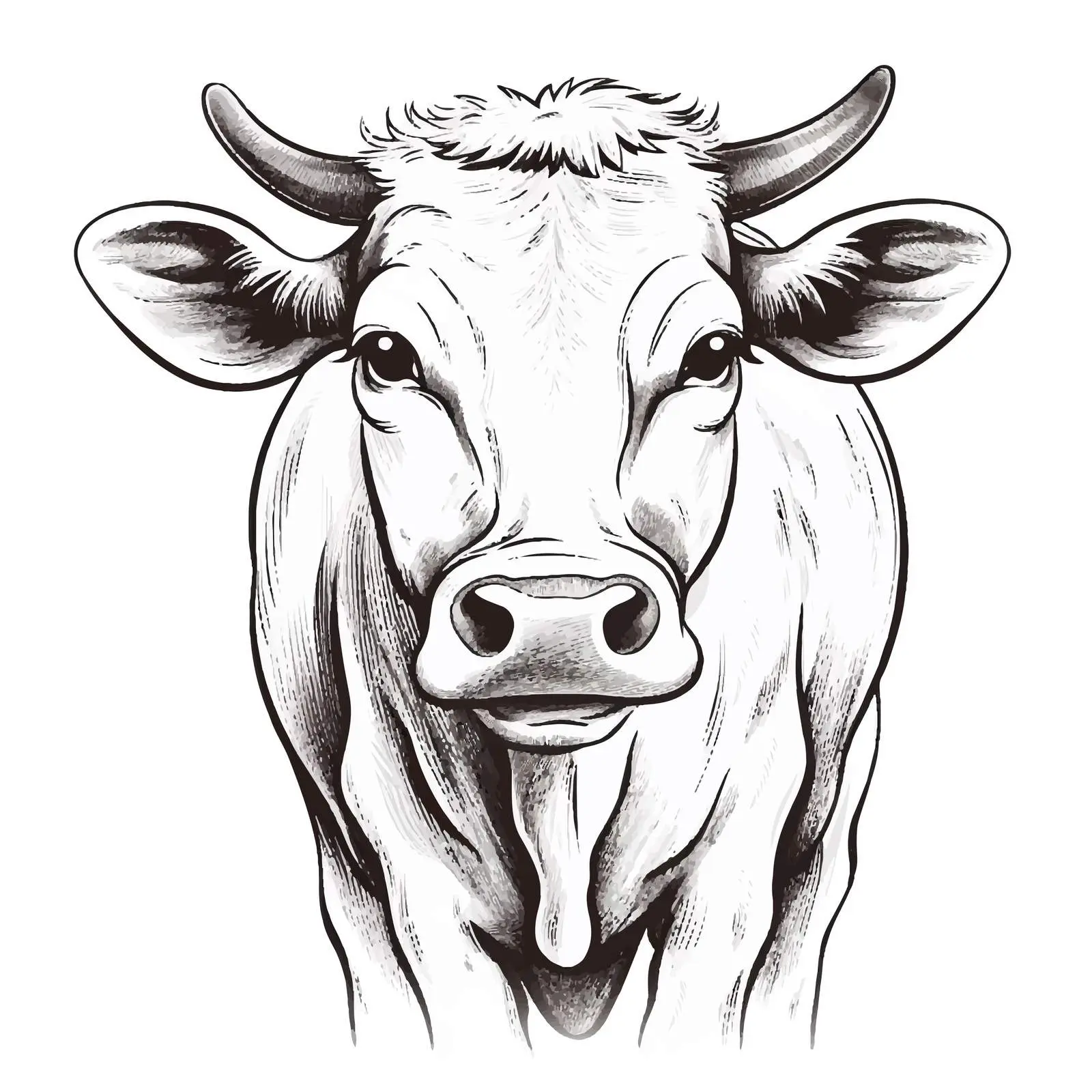 Cow Sketch Vector Illustration on White Background — free download from Dotvec