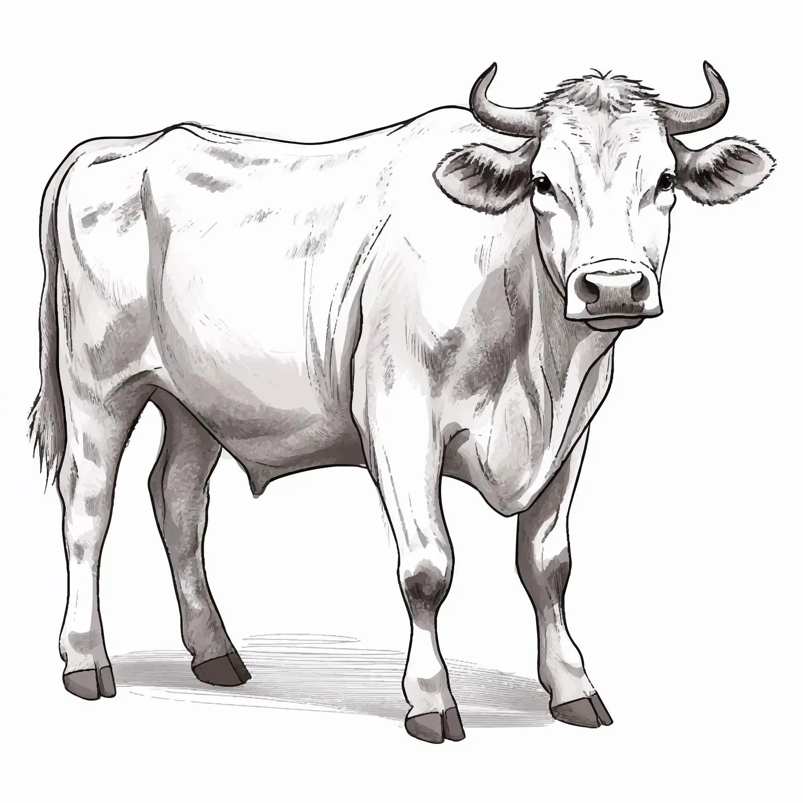 Cow Sketch Vector Illustration on White Background — free download from Dotvec