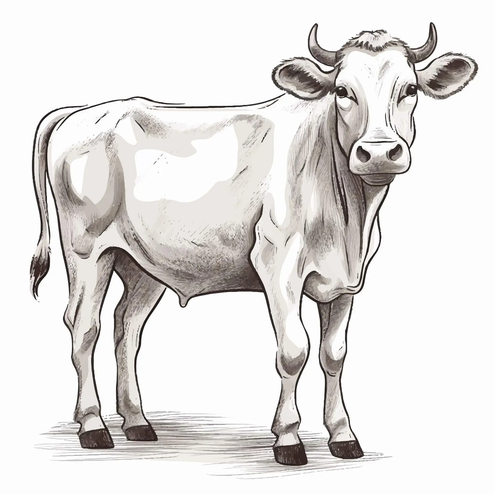 Cow Vector Sketch Illustration on White Background — free download from Dotvec