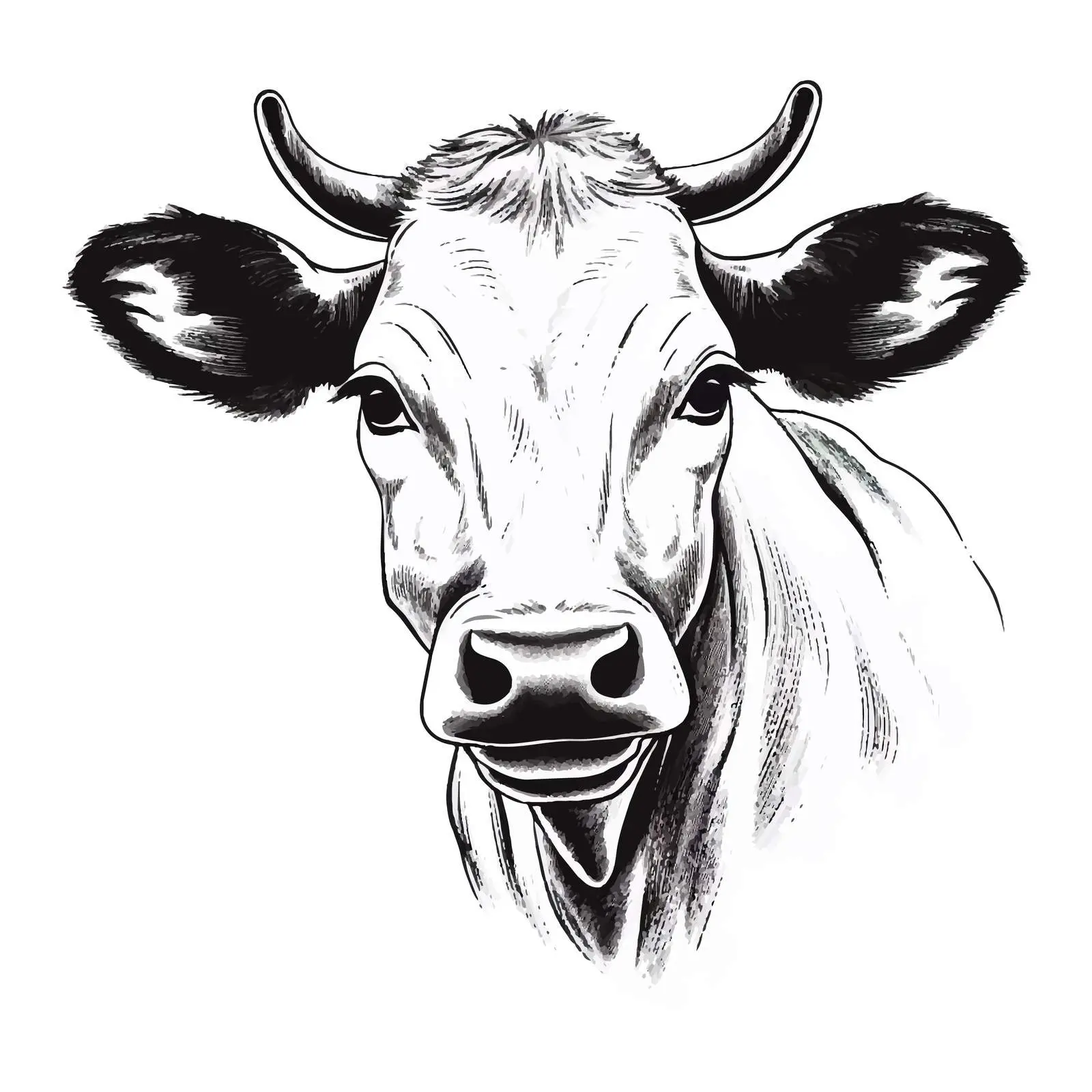 Cow Sketch Vector Illustration on White Background — free download from Dotvec