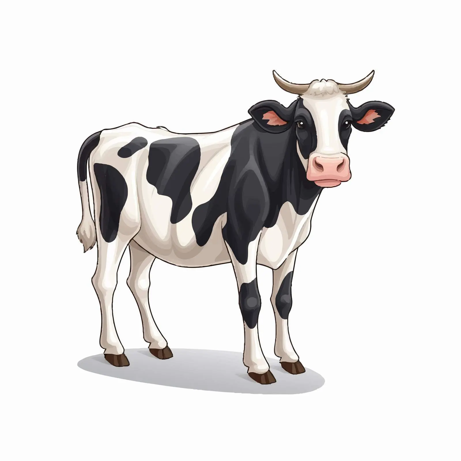 Cartoon Cow Vector Illustration Isolated on White — free download from Dotvec