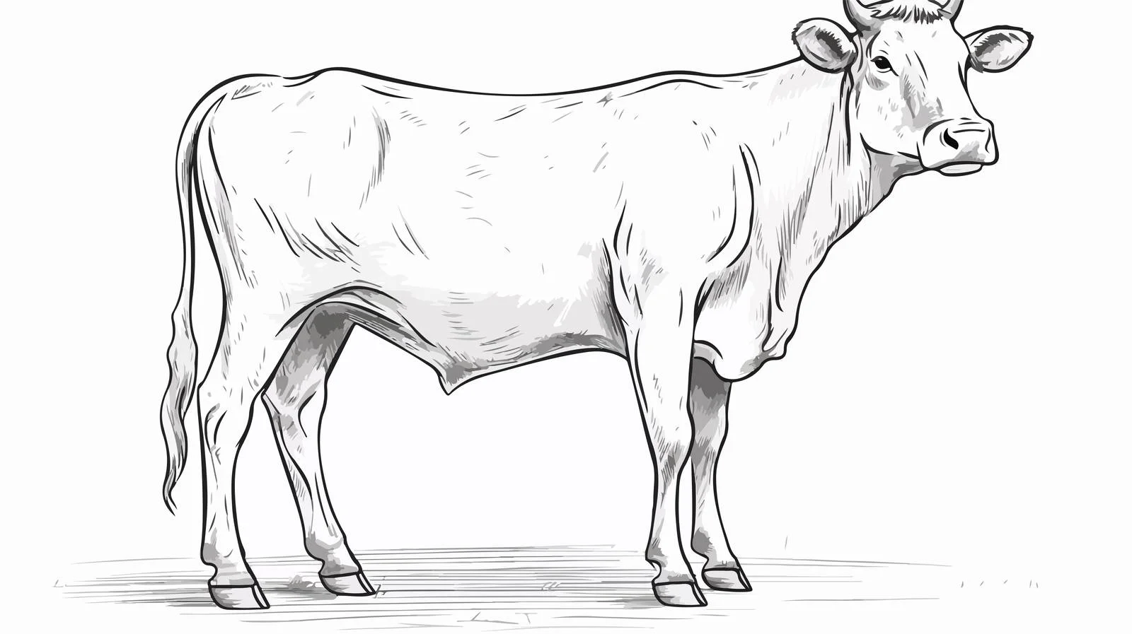 Cow Sketch Engraving Cartoon Illustration — free download from Dotvec