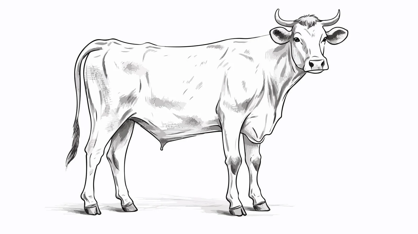 Cow sketch engraving illustration cartoon — free download from Dotvec