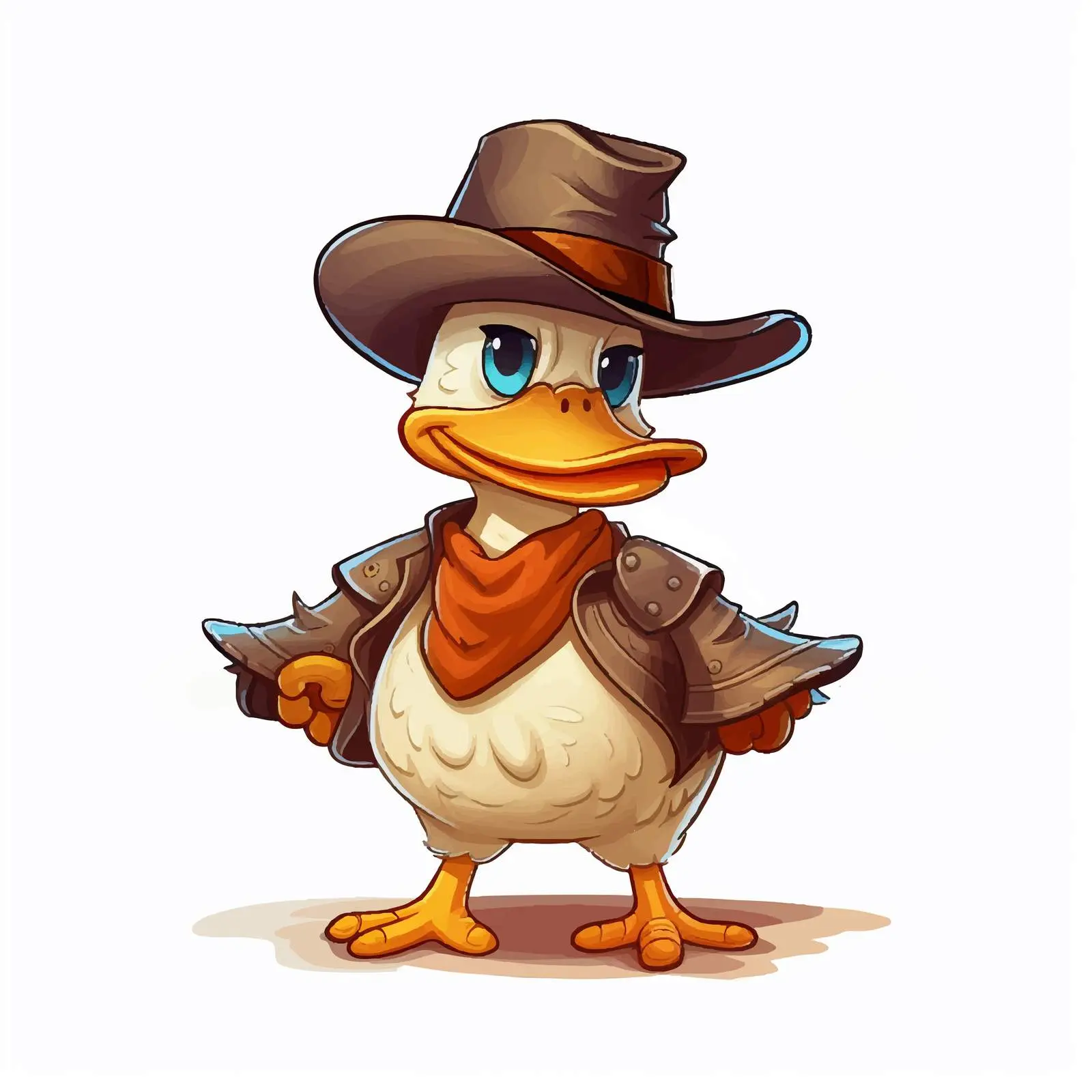 Cartoon Cowboy Duck Character Vector Illustration — free download from Dotvec