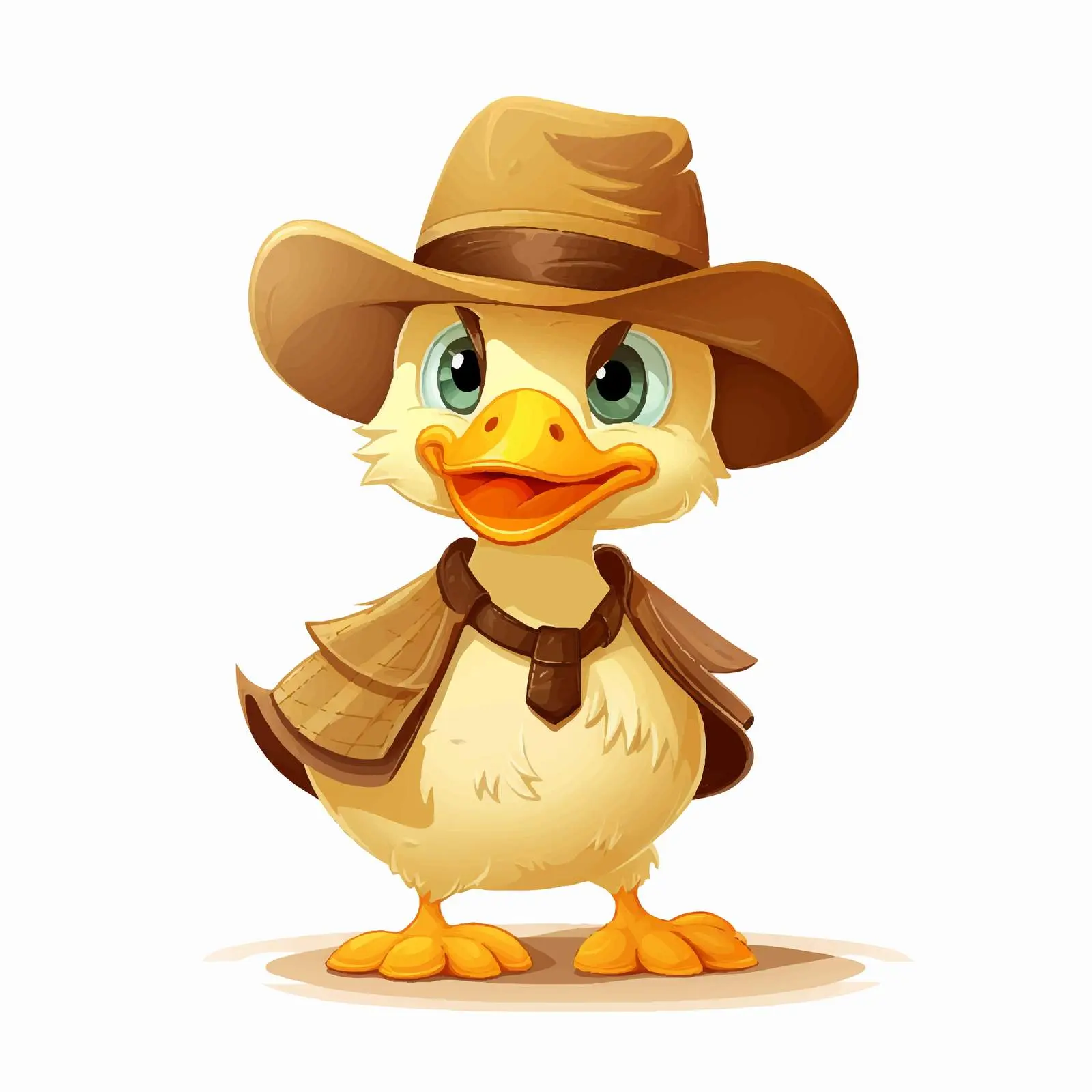 Cartoon Cowboy Duck Character Vector Illustration — free download from Dotvec