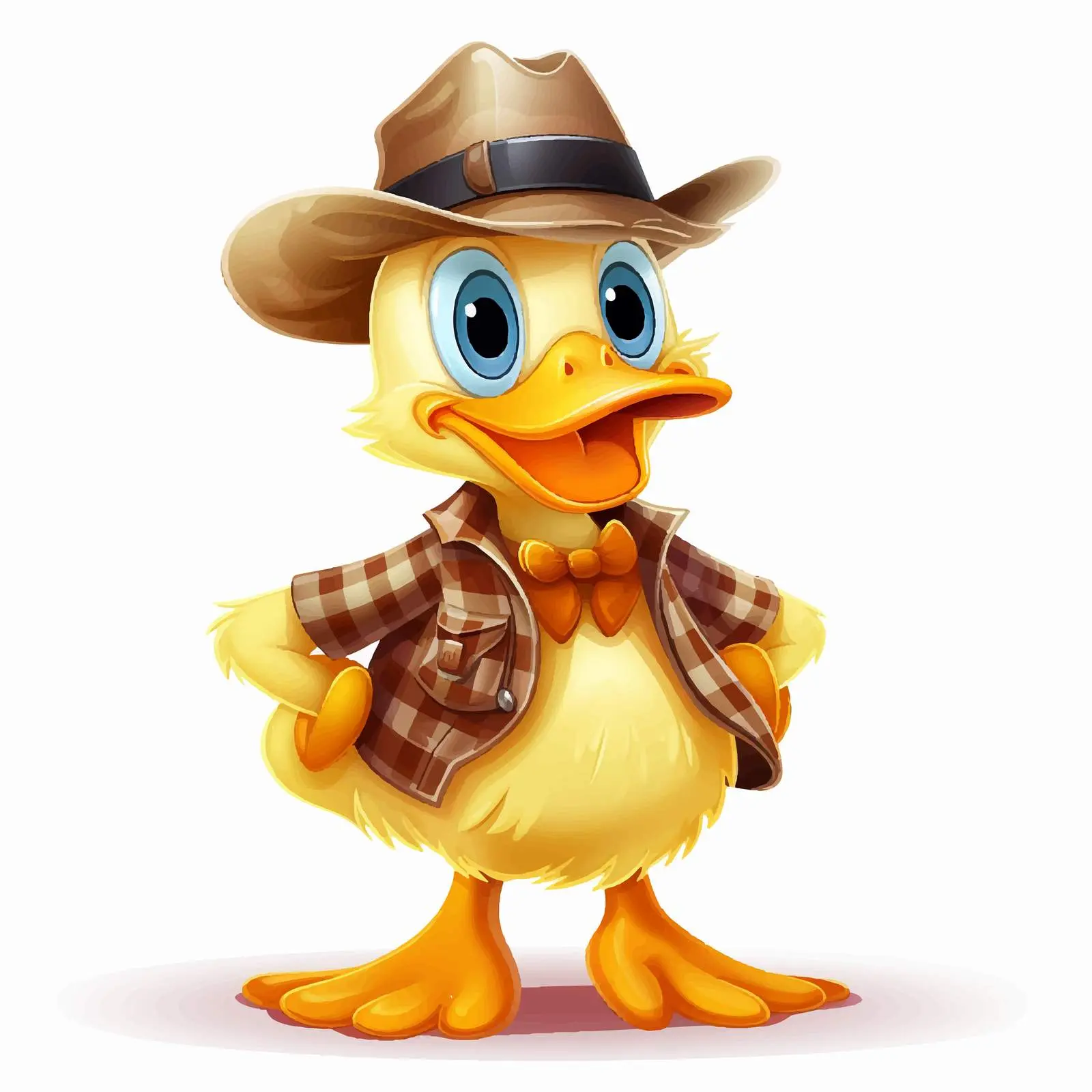 Cowboy Duck Cartoon Character Vector Illustration — free download from Dotvec