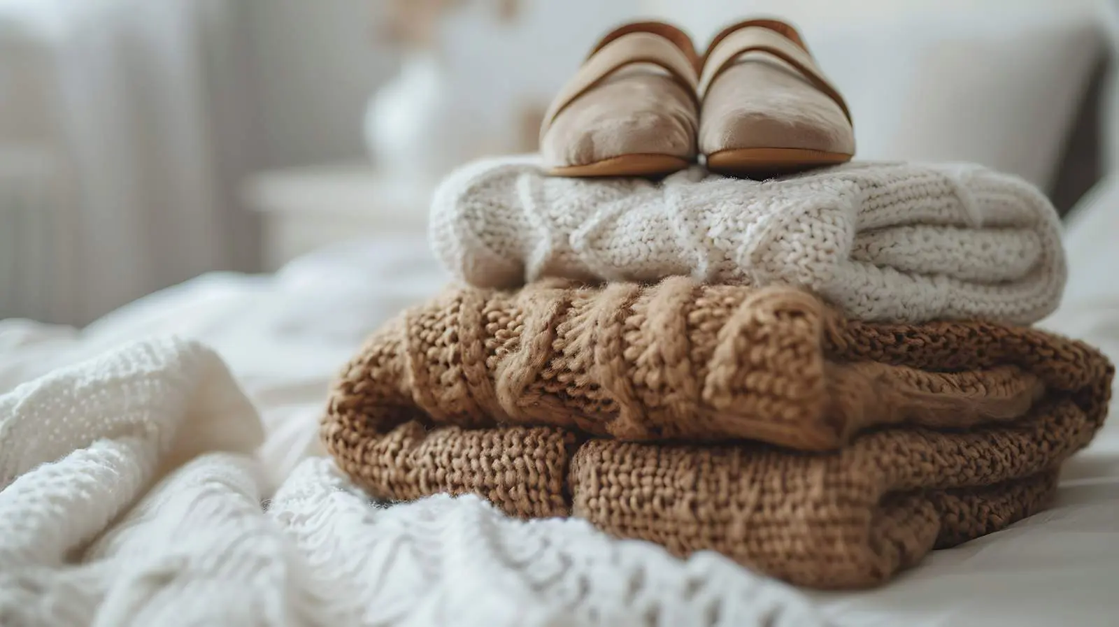 Cozy Brown Slippers on Wool Pullovers – free cold image from Dotvec