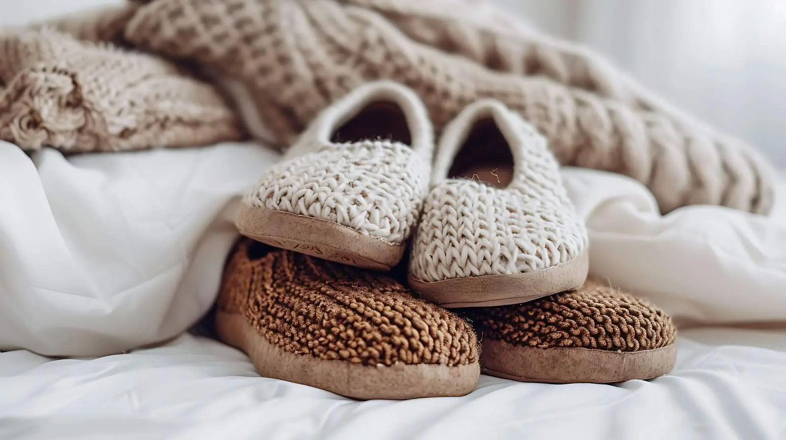 Cozy Brown Slippers on Warm Wool Pullovers – free aid image from Dotvec