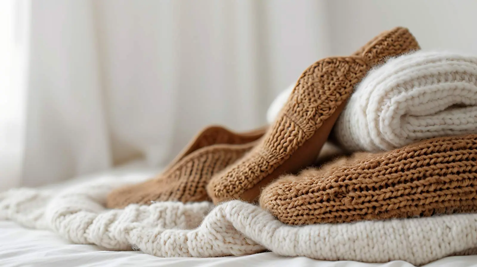 Cozy Brown Slippers on Warm Wool Pullovers – free soft materials image from Dotvec