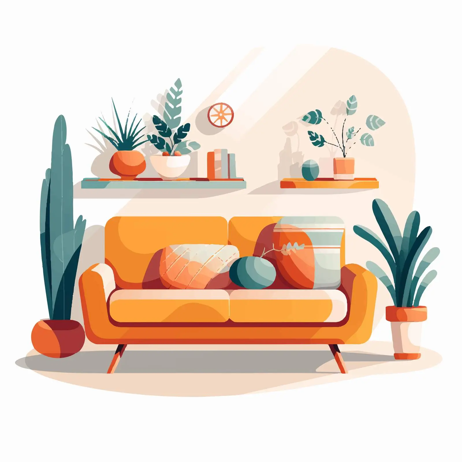 Cozy Cartoon Interior Design Vector Illustration — free download from Dotvec
