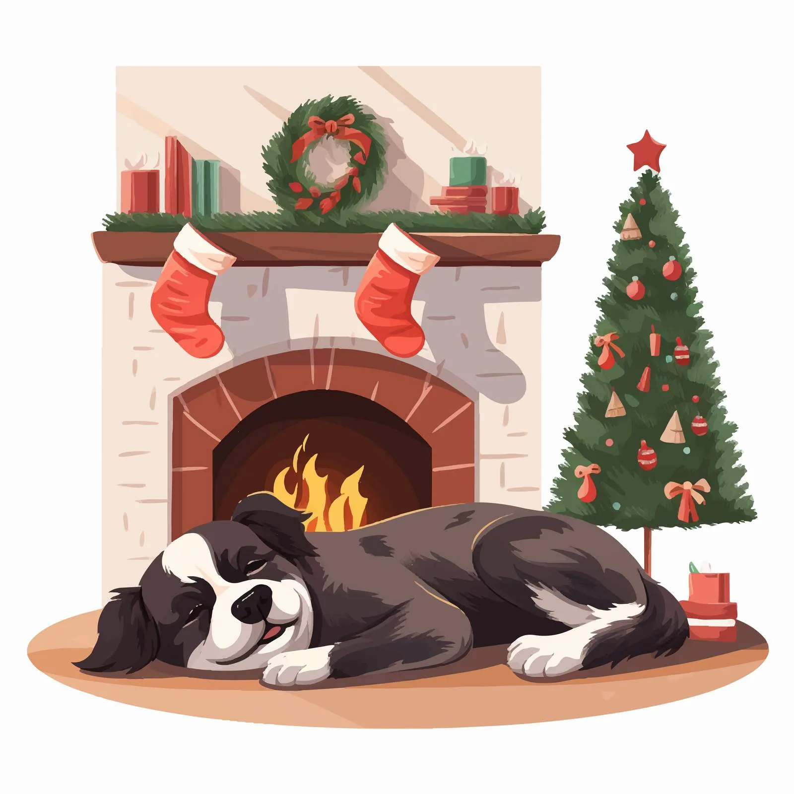Cozy Home with Christmas Tree and Fireplace – free home warmth image from Dotvec