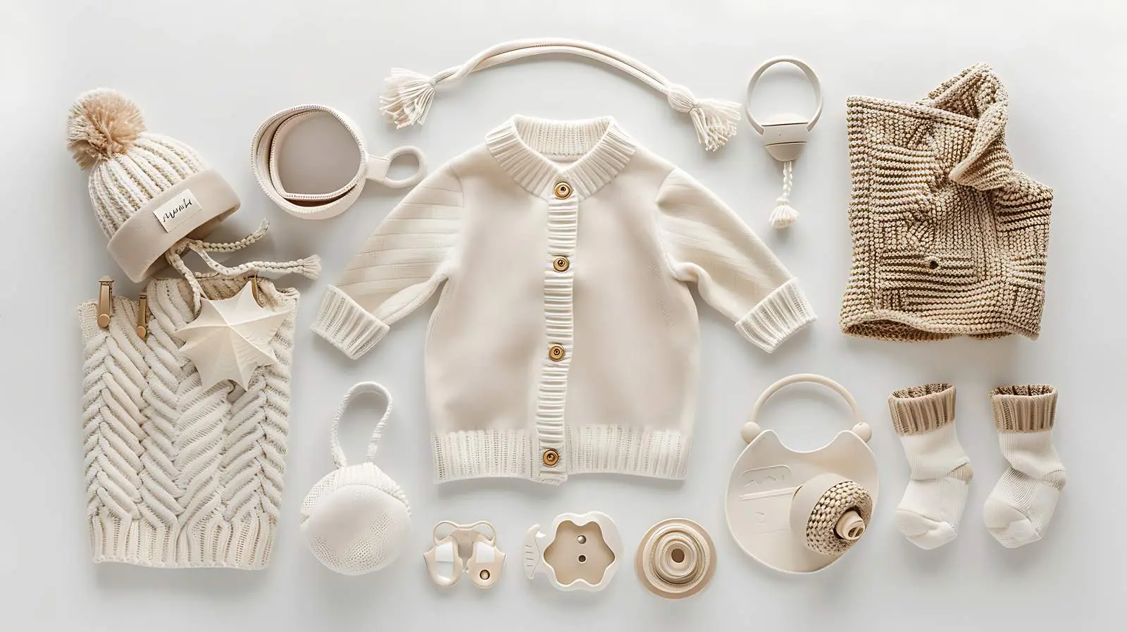 Cozy Pastel Beige Newborn Clothes and Accessories – free infant wear image from Dotvec