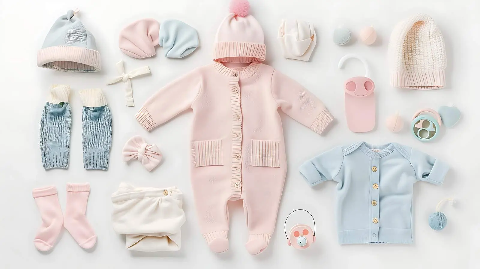 Cozy Pastel Baby Clothes and Accessories — free download from Dotvec