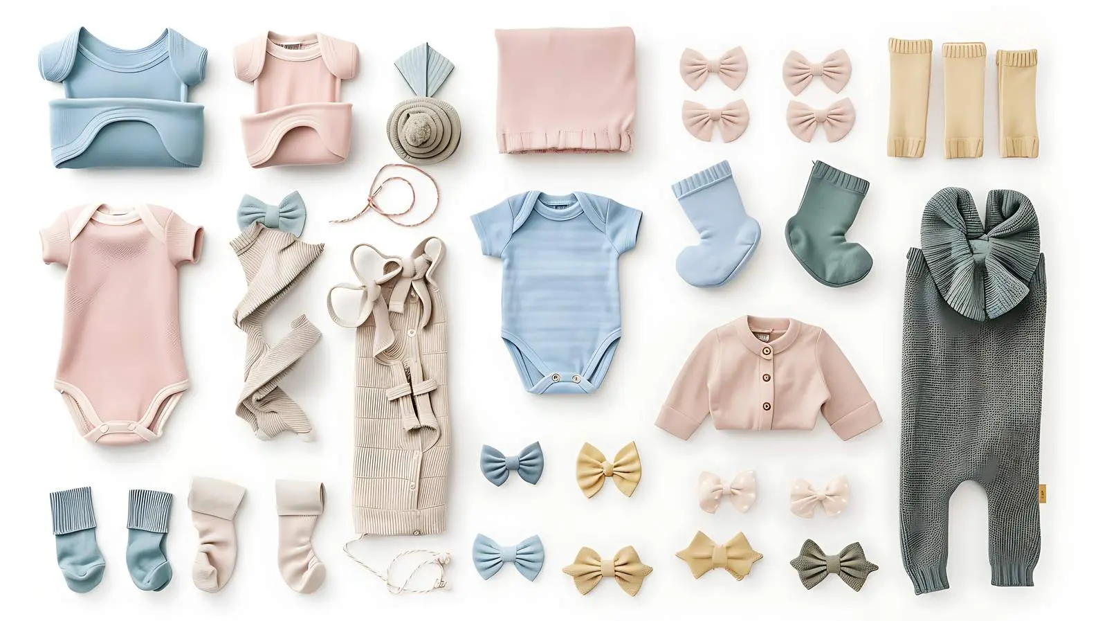Cozy Pastel Newborn Clothes and Accessories – free cute outfit image from Dotvec