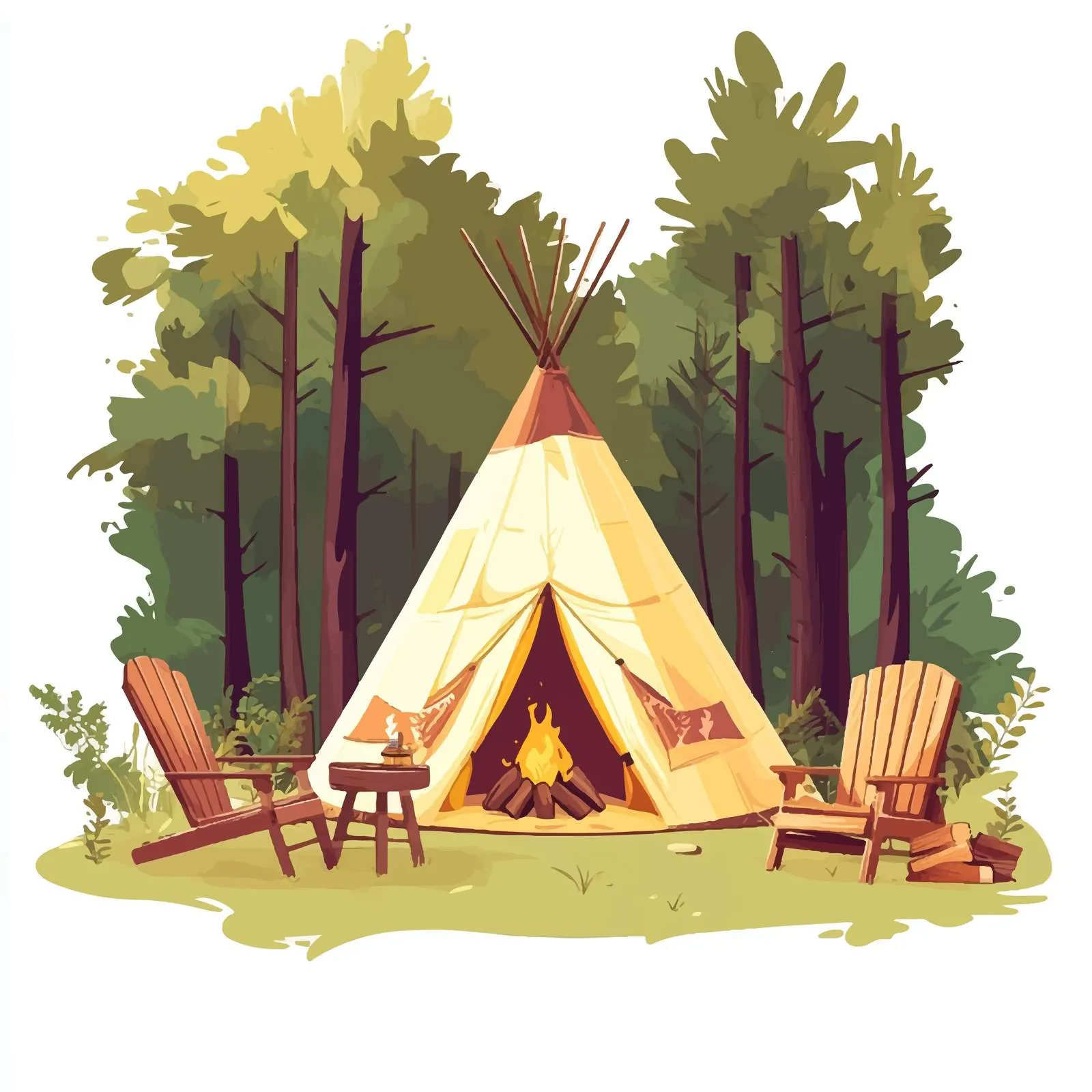 Cozy Tipi in Forest for Glamping — free download from Dotvec