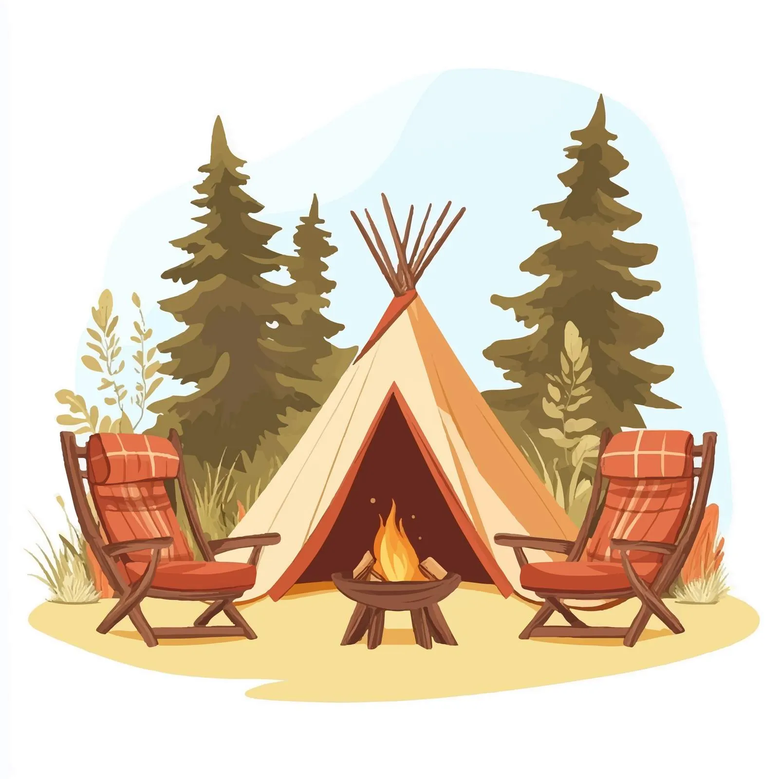 Cozy Tipi in Forest for Glamorous Camping — free download from Dotvec