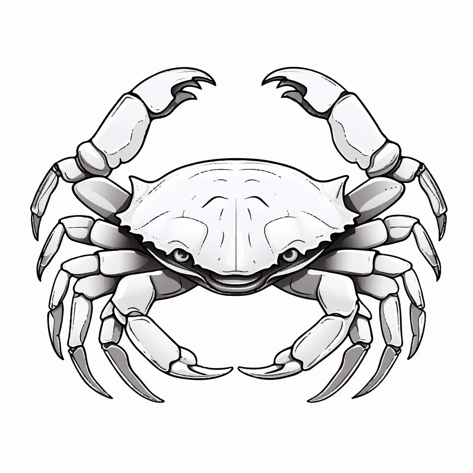Crab Outline Vector Illustration on White Background – free crab illustration image from Dotvec